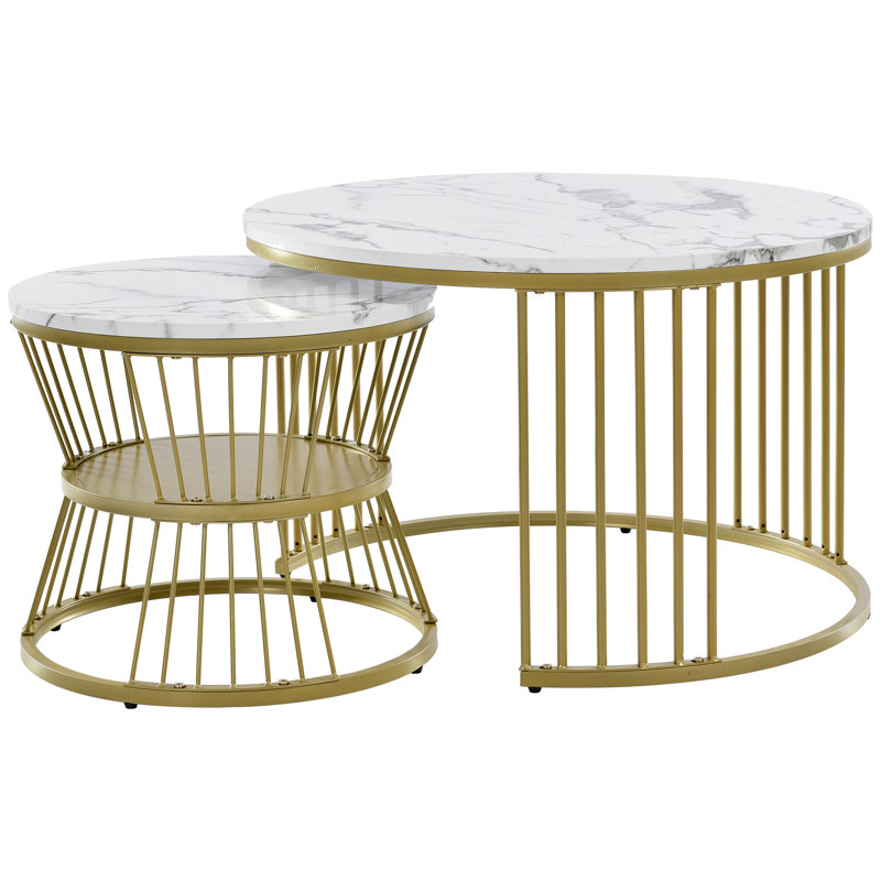 Aecca Frame Coffee Table, White Marble