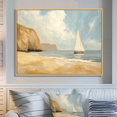 Quiet Cove Sailboat - Seascape Framed Wall Art