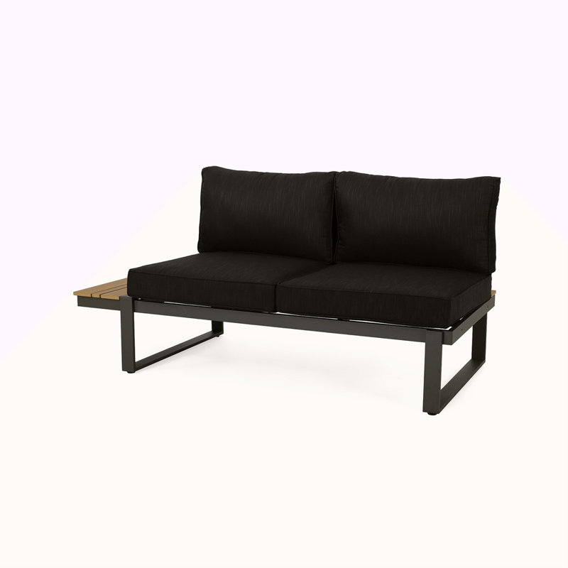 Canapé Sterling, Noir, Gris / Brun, Orienté à droite