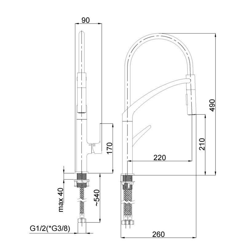 Belfry Kitchen Metcalf Pull Out Kitchen Faucet