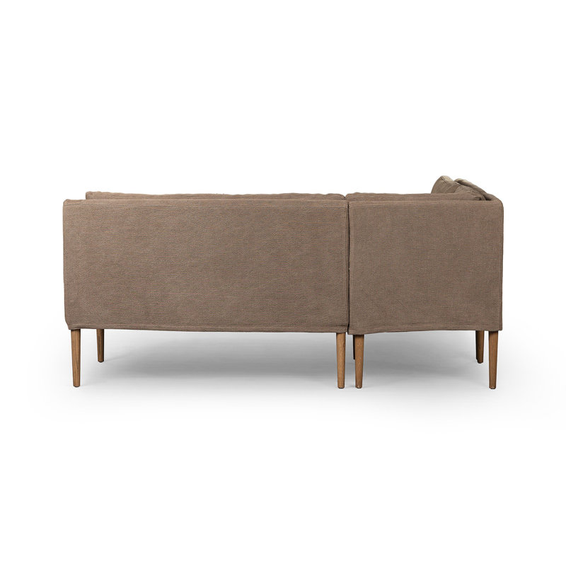 Aurelia Modular 3-Piece Slipcover Sectional, Symmetrical, 34.5" H x 76" W x 76" D, Broadway Coffee Linen