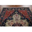 Tapis noir / rouge en laine noué à la main de conception unique 7 pi 0 po x 9 pi 9 po