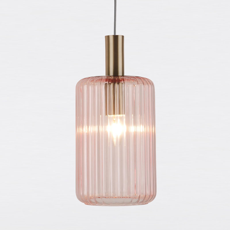 Burvale 1 - Light Single Pendant, Blush Pink/Gold