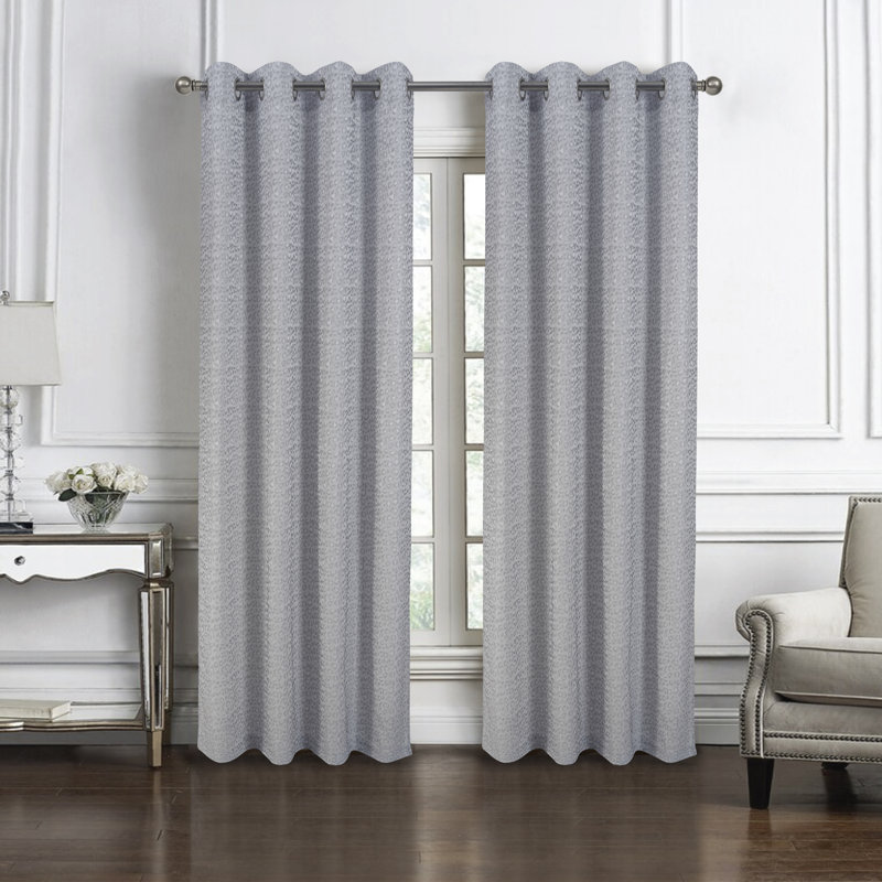 Kysin Room Darkening Single Curtain Panel, Silver