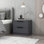 Table de chevet moderne avec de nombreuses tablettes Wesa, couleur anthracite, 19,7 po x 18,5 po x 15,7 po | 100% panneau de particules enduit de mélamine, épaisseur: 0,7 pouce | Conception élégante et fonctionnelle pour les solutions de rangement pour chambre à coucher