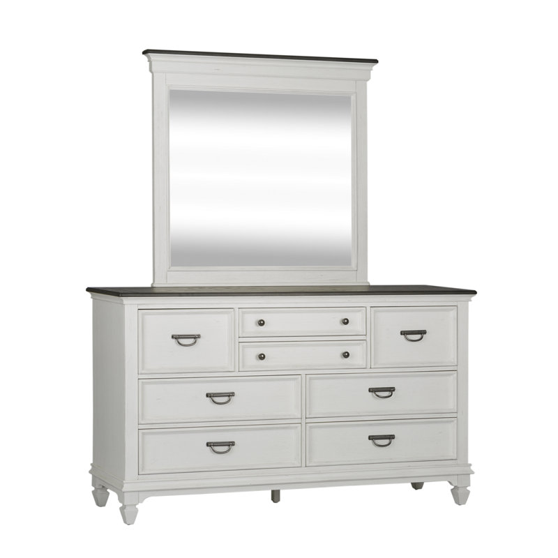 Colburn Queen Panel Bed, Dresser & Mirror Bedroom Set, Queen, 3 Pcs: Bed, Dresser, Mirror