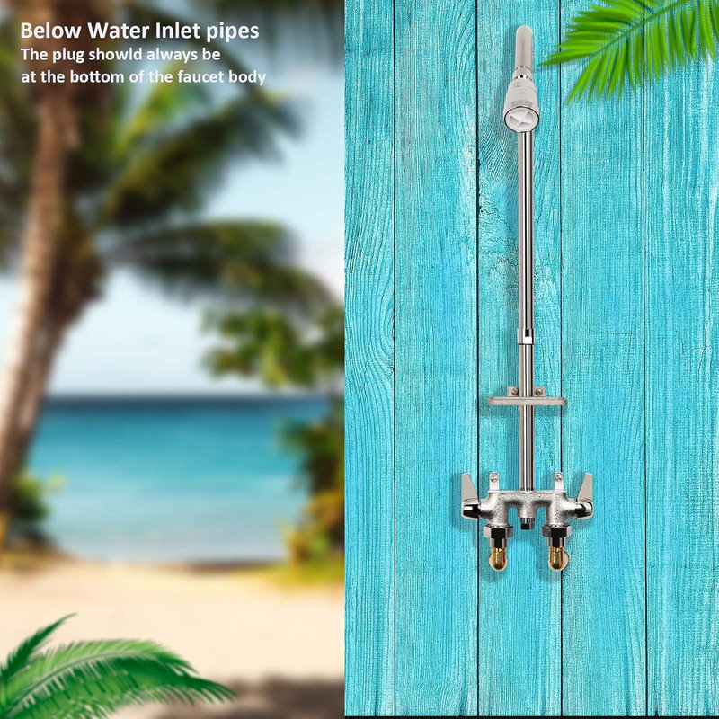 Beniar Outdoor Shower Fixture System,Double Handle Shower Faucet with