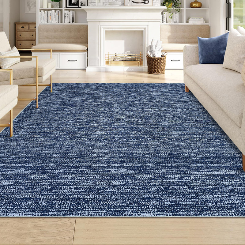 Solid Machine Washable Rug with Rubber Backing for Living Room Modern Non-Slip Dining Room Rug for Bedroom Floor Carpet for Office Nursery Playroom