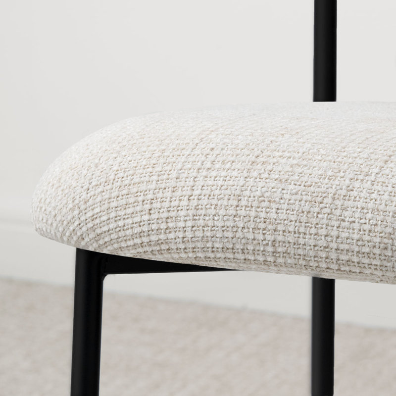 Chaise rembourrée avec pieds en métal, Beige Santi