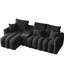 Nuage modulaire 91,7 po avec console, porte-gobelet, noir, 91,7 po