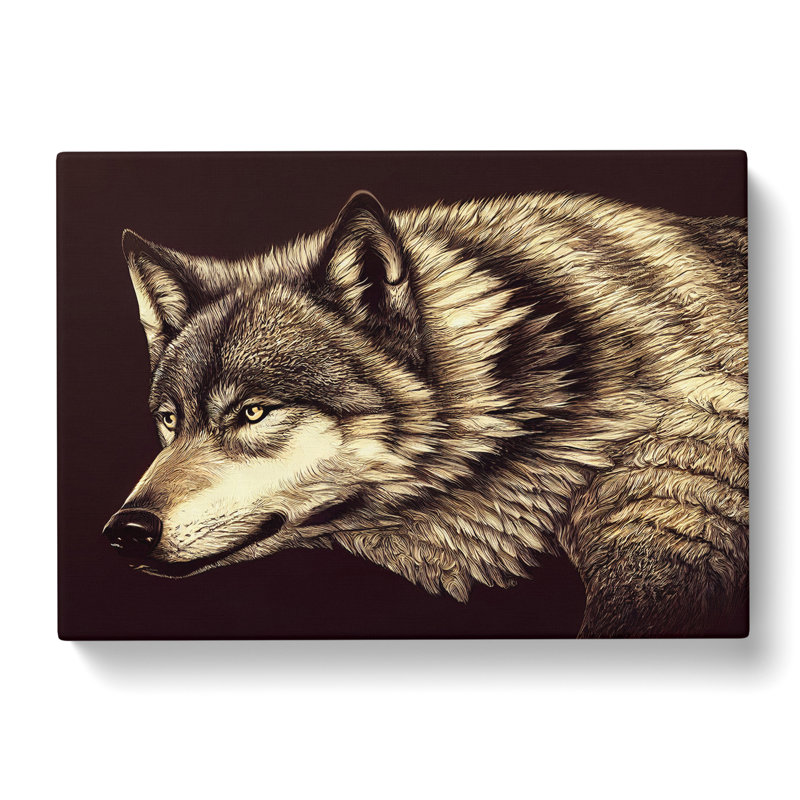 Beguiling Wolf - Wrapped Canvas, 50cm H x 76cm W x 3cm D