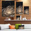 «Abstract Fractal Flower With Golden Rays», reproduction sur toile - Fleur fractale-718633378-718633381