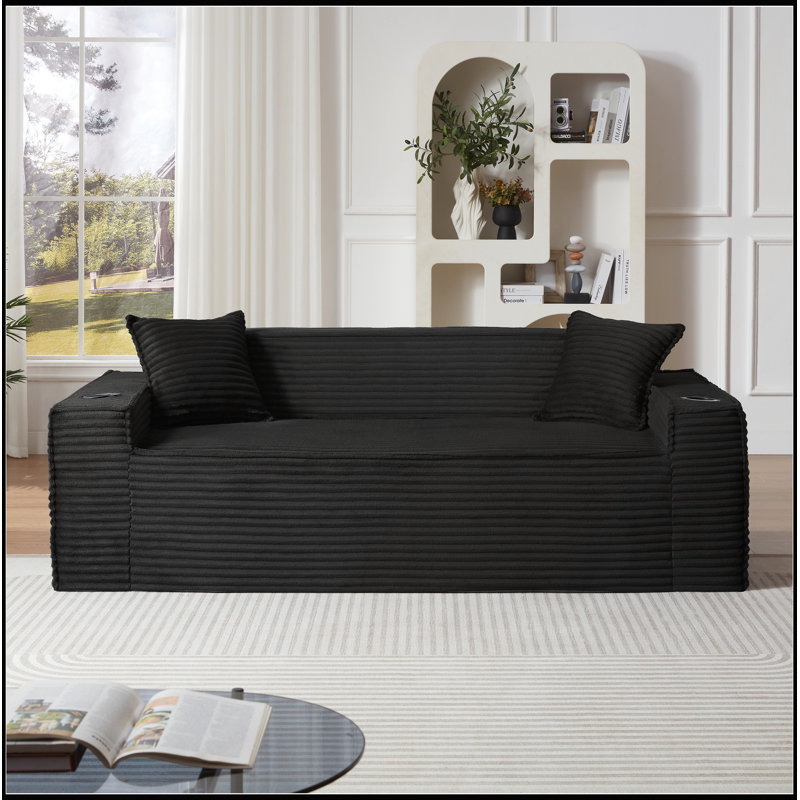 Canapé 3 places sans canapé, sans assemblage nécessaire, moderne et confortable pour les espaces de vie compacts, 80.71" W