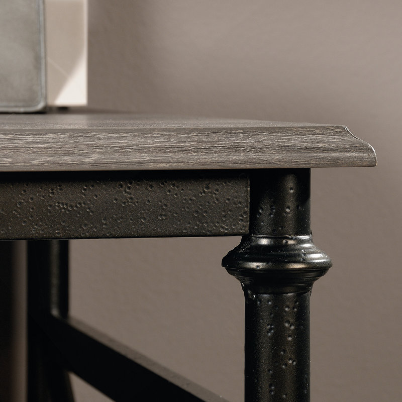 Bureau en L en métal avec ports USB intégrés