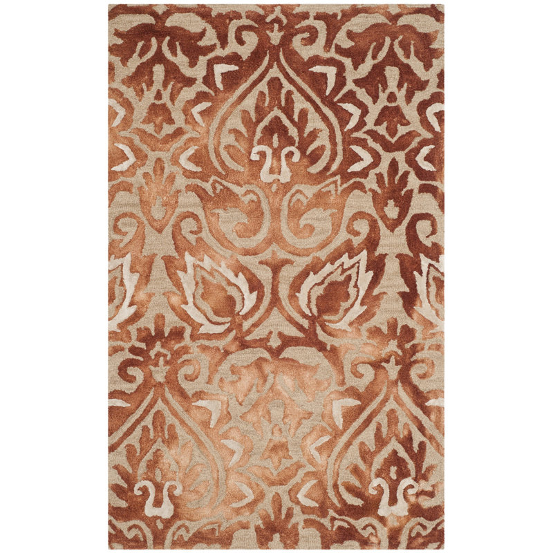 Tapis géométrique en laine / coton touffeté à la main Pimentel, Rectangle 2 pi x 3 pi