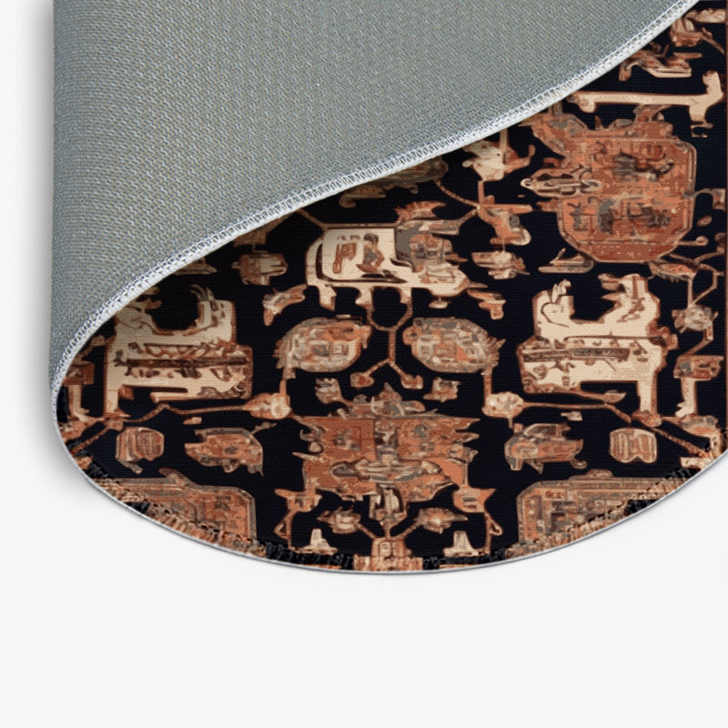 Persian Brown Indoor and Outdoor Area Rug, Round 5'