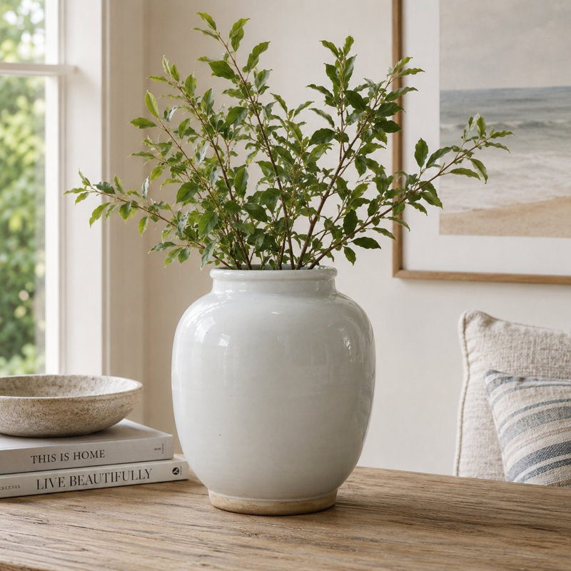 Brest Porcelain Table Vase, 10" H x 8.6" W x 8.6" D