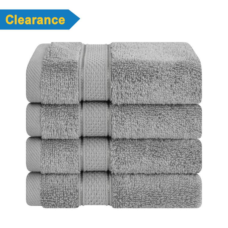 American Soft Linen Bath Towels 100% Turkish Cotton 4 Piece Luxury Bath Towel Sets for Bathroom - Rockridge Gray