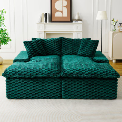 Canapé-lit double en velours Boneless Turtle