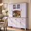 Armoire de cuisine de grande taille (66,9 po) de largeur avec vaisselier, portes vitrées, 2 tiroirs et étagères réglables