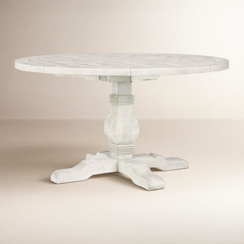 Table de salle à manger Kinston, Ivoire délavé, 55 po x 55 po