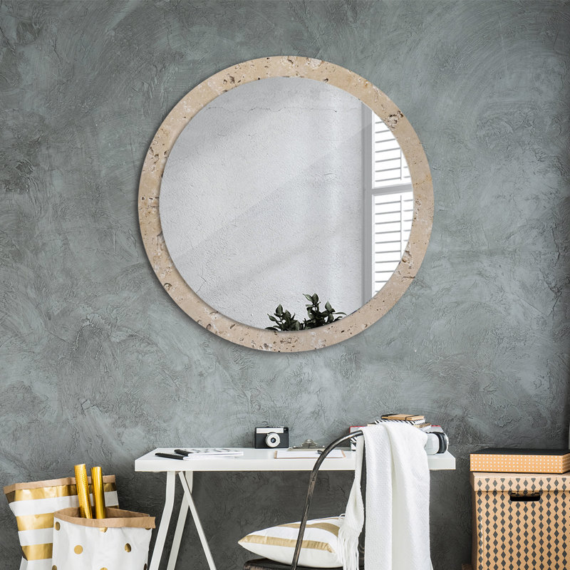Huldar Glass Flat Wall Mirror, Light Brown/Grey