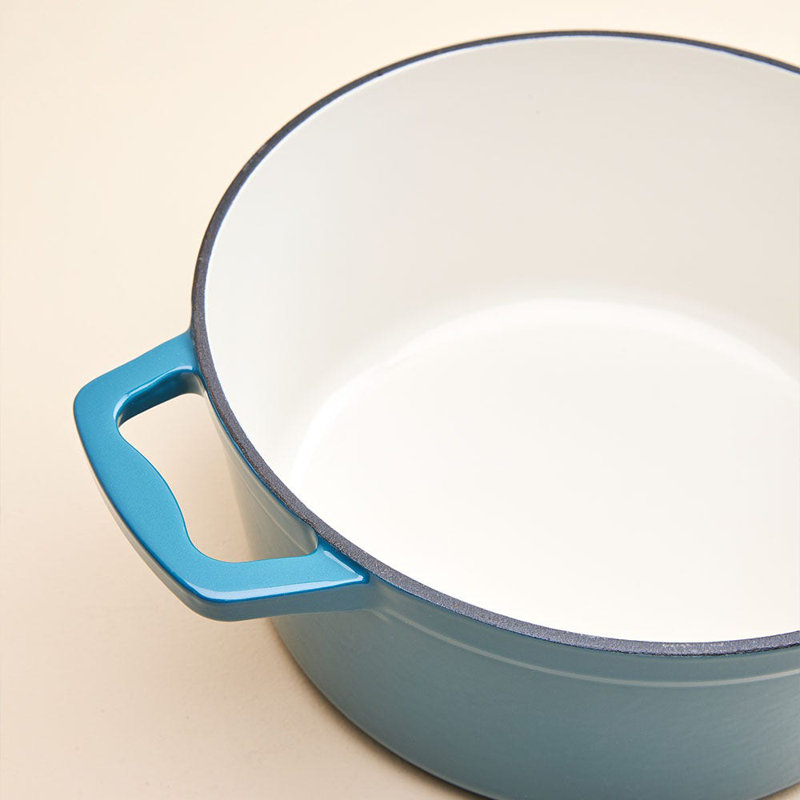 Judgeware Enamelled  Cast Iron, 20cm Casserole, 3.5L, Mushroom, 4.5, 14cm H x 28cm W, Blue