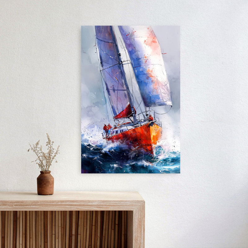 Impression d'art dynamique sur une plage spectaculaire, 24" H x 16" W