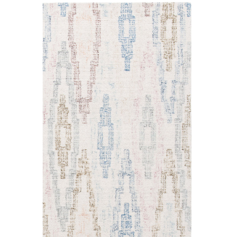 Tapis en laine et en coton touffeté à la main Prairie Grove Drive, Carré 6 pi
