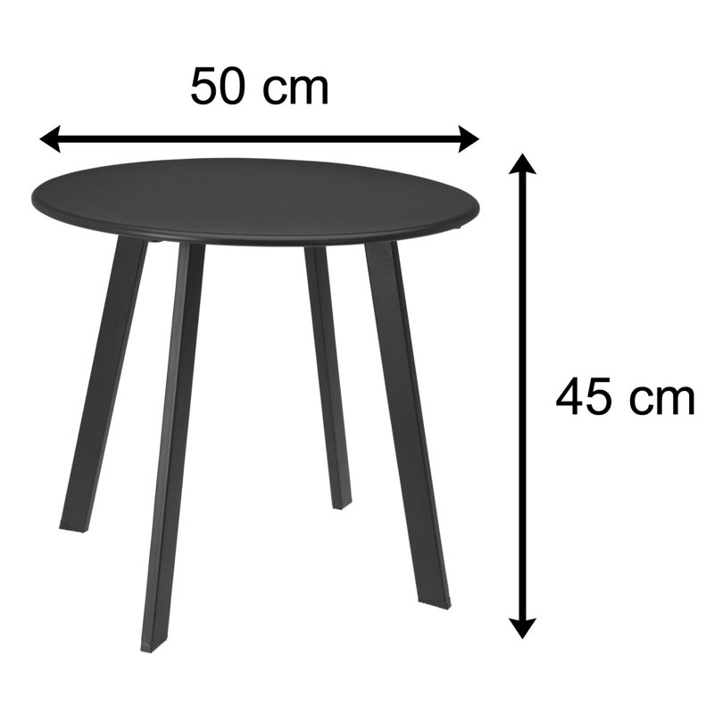 Hinaea Round Metal Outdoor Side Table , 50cm cm W 50cm cm D