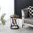 Abraham 12.59" W Rustic Tensegrity Round End Table