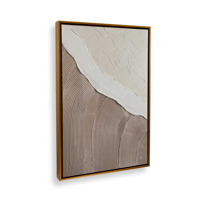 Toile roulée Wave Formations III, H 18,75 po x l 12,75 po x P 1,75 po, Cadre flottant or poli