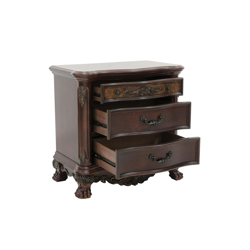 Ensemble de chambre avec lit-bateau Thomasboro, Quatre pièces : lit, table de chevet, commode et