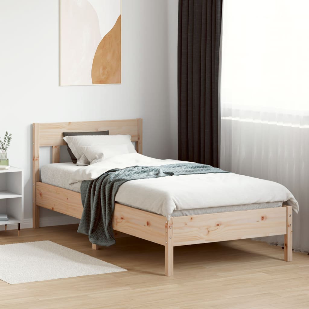 Marlow Home Co. Bed Frame With Headboard 90X200 Cm Solid Wood Pine