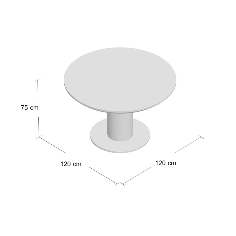 Bence Round Extendable Dining Table, Grey