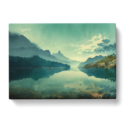 Mountain Lake Watercolour Vol.3 - Wrapped Canvas