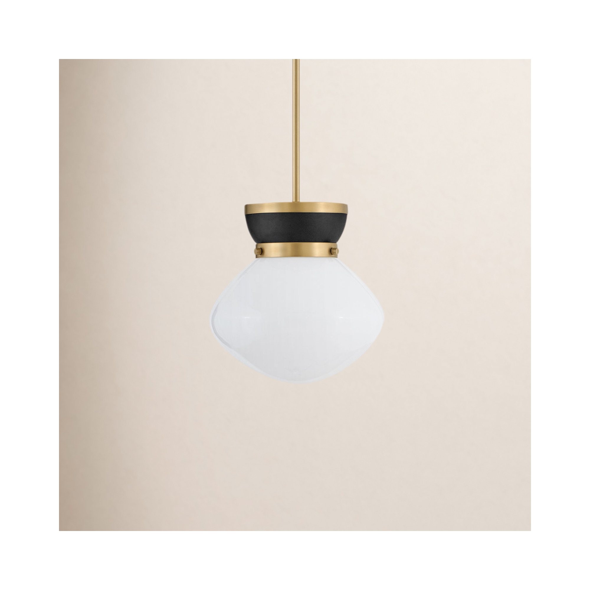 Single Light Steel Dimmable Pendant, Gold/Black