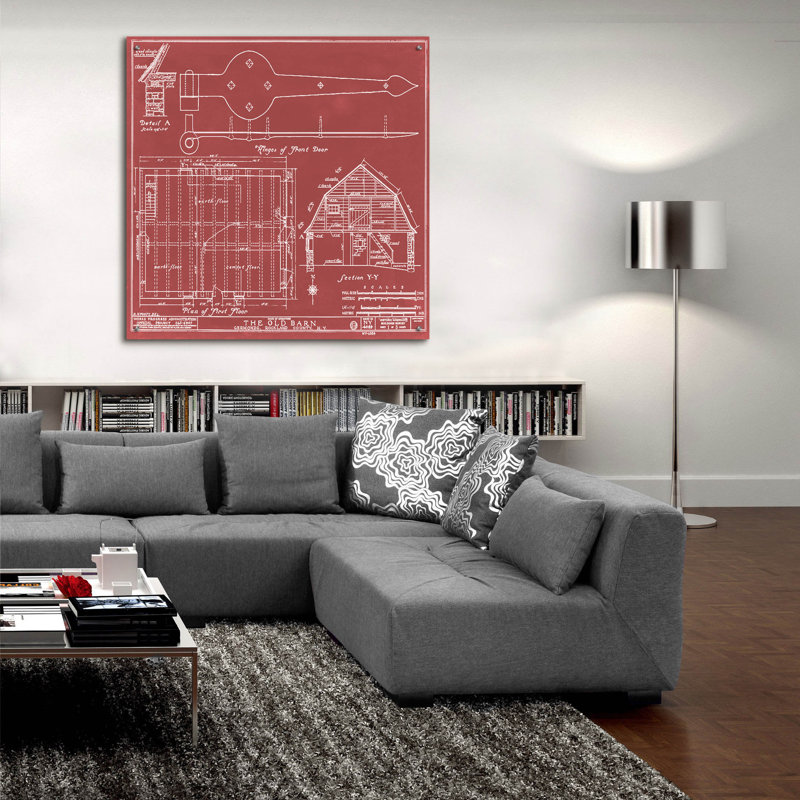  «Rockland County Barn 2» par Annie Warren, art mural en verre acrylique, 36 po x 36 po, H 36 po x l 36 po