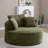 53.5" Oversized Round Chaise Lounge Chair Indoor, Comfy Corduroy Upholstered Boneless Couch with Pillow, No Assembly Required, Deep Seat Lounge Floor Compression Sofa Chair for Living Room, Apartment-503218586