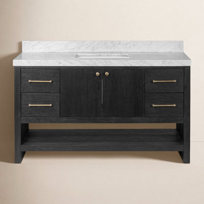 Abington 55" Carrara Marble Single Bathroom Vanity