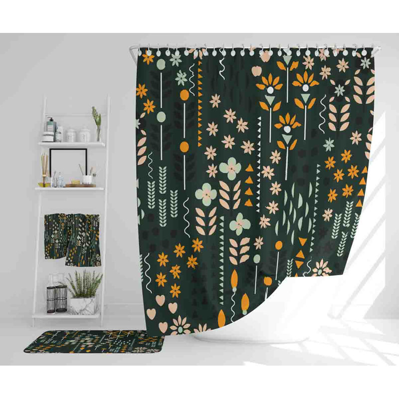 Neliah Polyester Shower Curtain Set