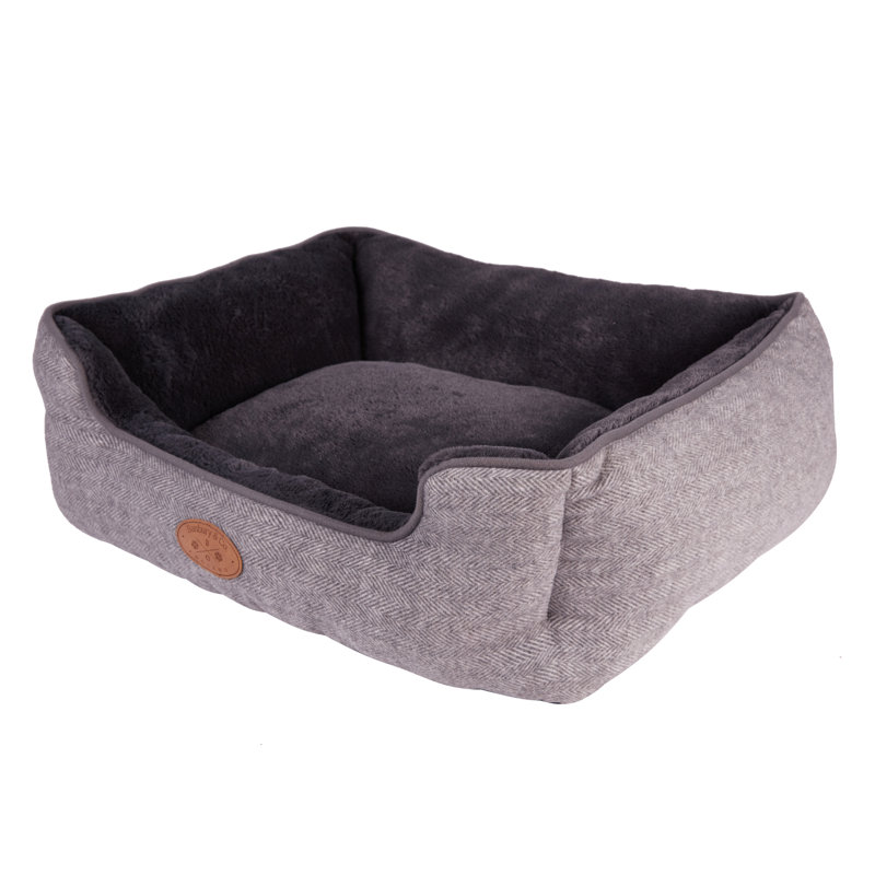 Banbury & Co Herringbone Tweed Pet Bed, 70cm H x 55cm W x 80cm D