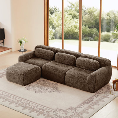 Boneless Sofa,Movable Ottoman For Living Room