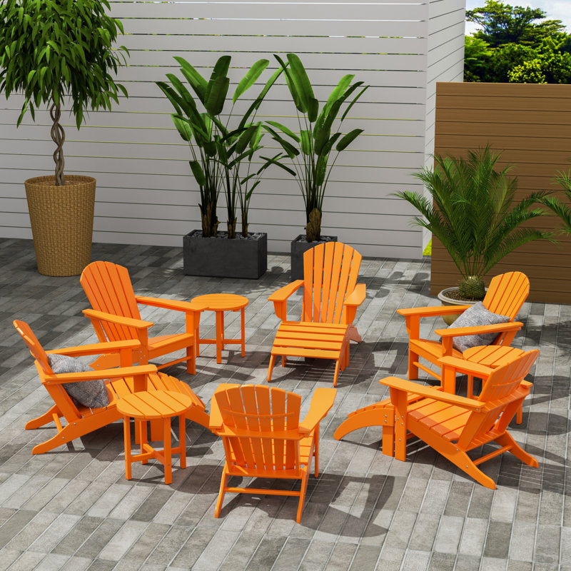 Altura Foldable Outdoor Adirondack Set, Orange