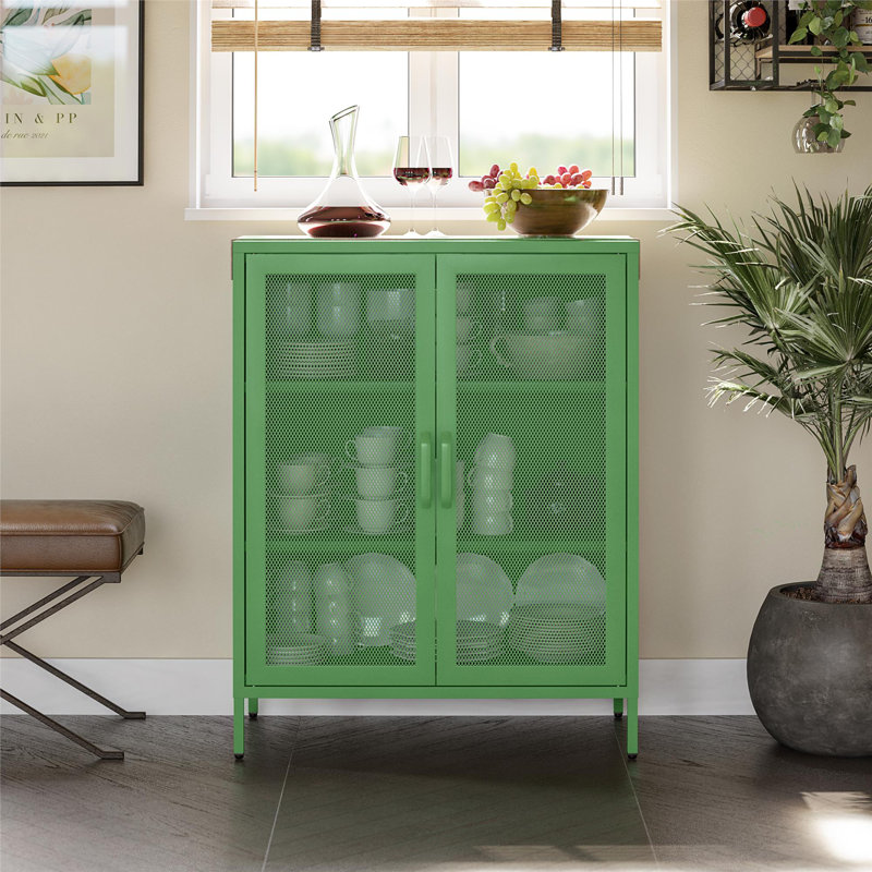 Channing Steel 2-Door Accent Cabinet | Stylish Storage