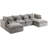 129.8" U Shape Sectional Sofa Comfy Cloud Couch With Ottomans-632361287