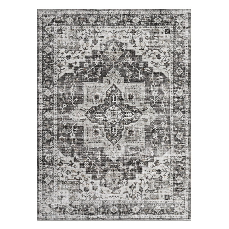Rochan Washable Oriental Indoor Rug, Rectangle 9' x 12'