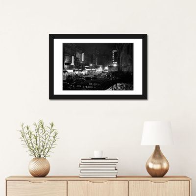 Reproduction de photo sur toile tendue, "1940s night street street scene west 52nd street de nombreux clubs et cafés new york usa"