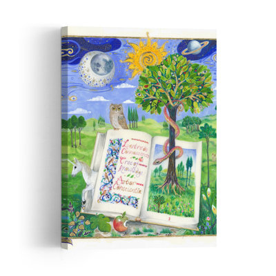 Tree Of Knowledge Mystical Abstract Owl Snake Landscape Nature Wall Art Print