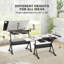 Craft and Drawing Table Workstation with Stool, Drafting Table with Slide-Out Tabletop and Drawers
